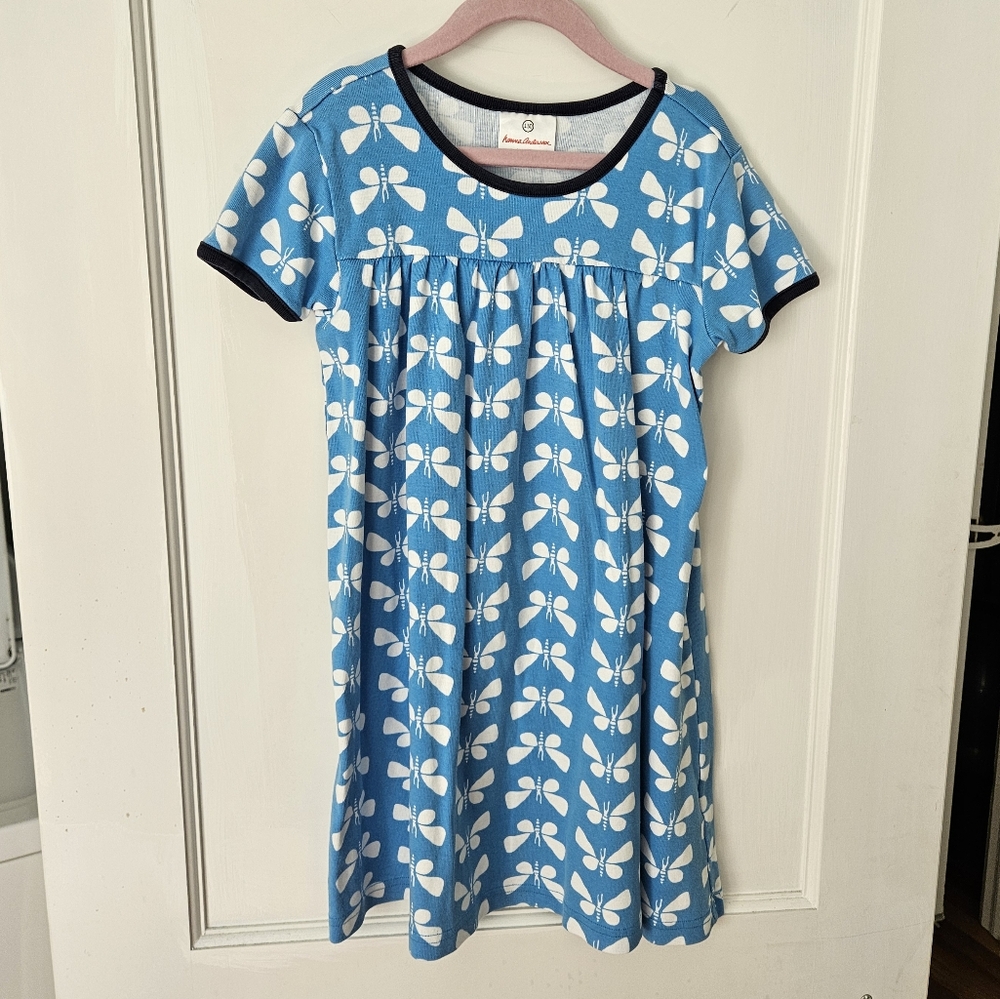 Hanna Andersson Blue and White Kids Dress